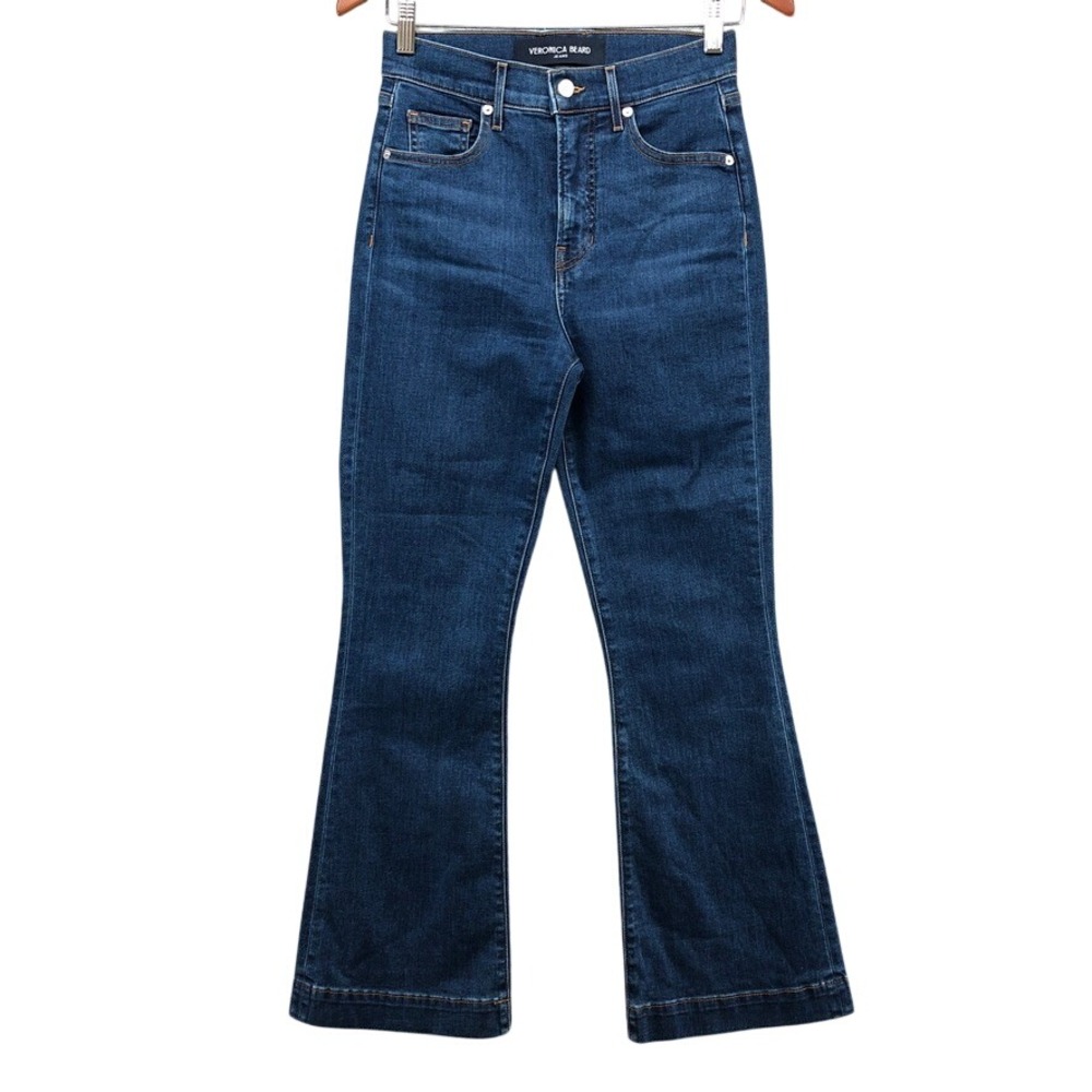 Veronica Beard Carson Ankle Flare Jeans Womens 26 2 Blue High Rise Classic